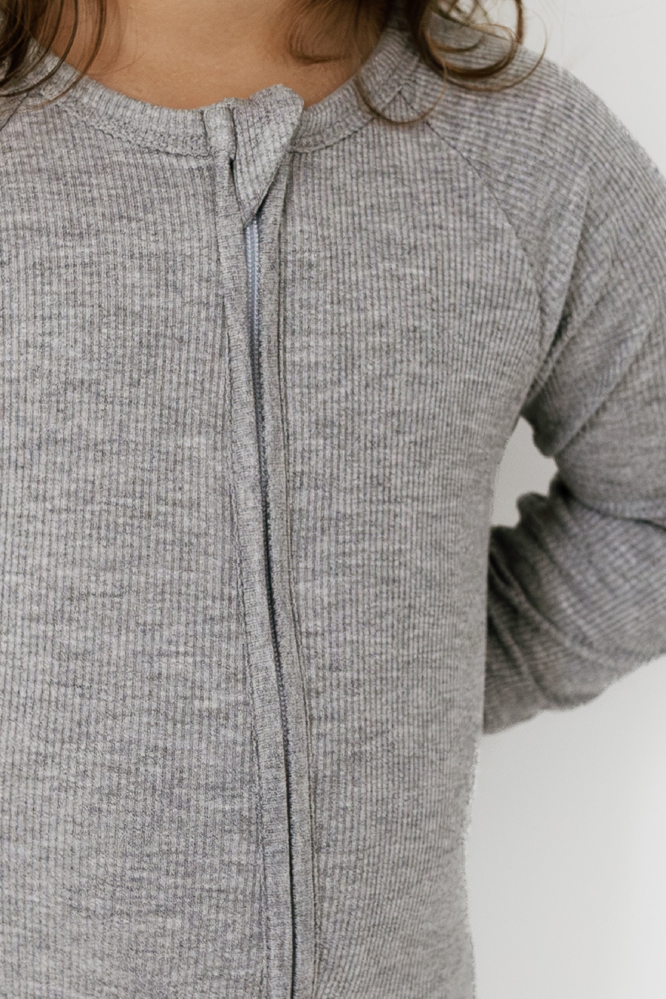 Hudson Gray Ribbed Zipper Romper