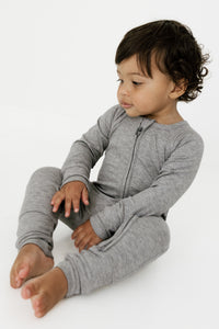 Hudson Gray Ribbed Zipper Romper