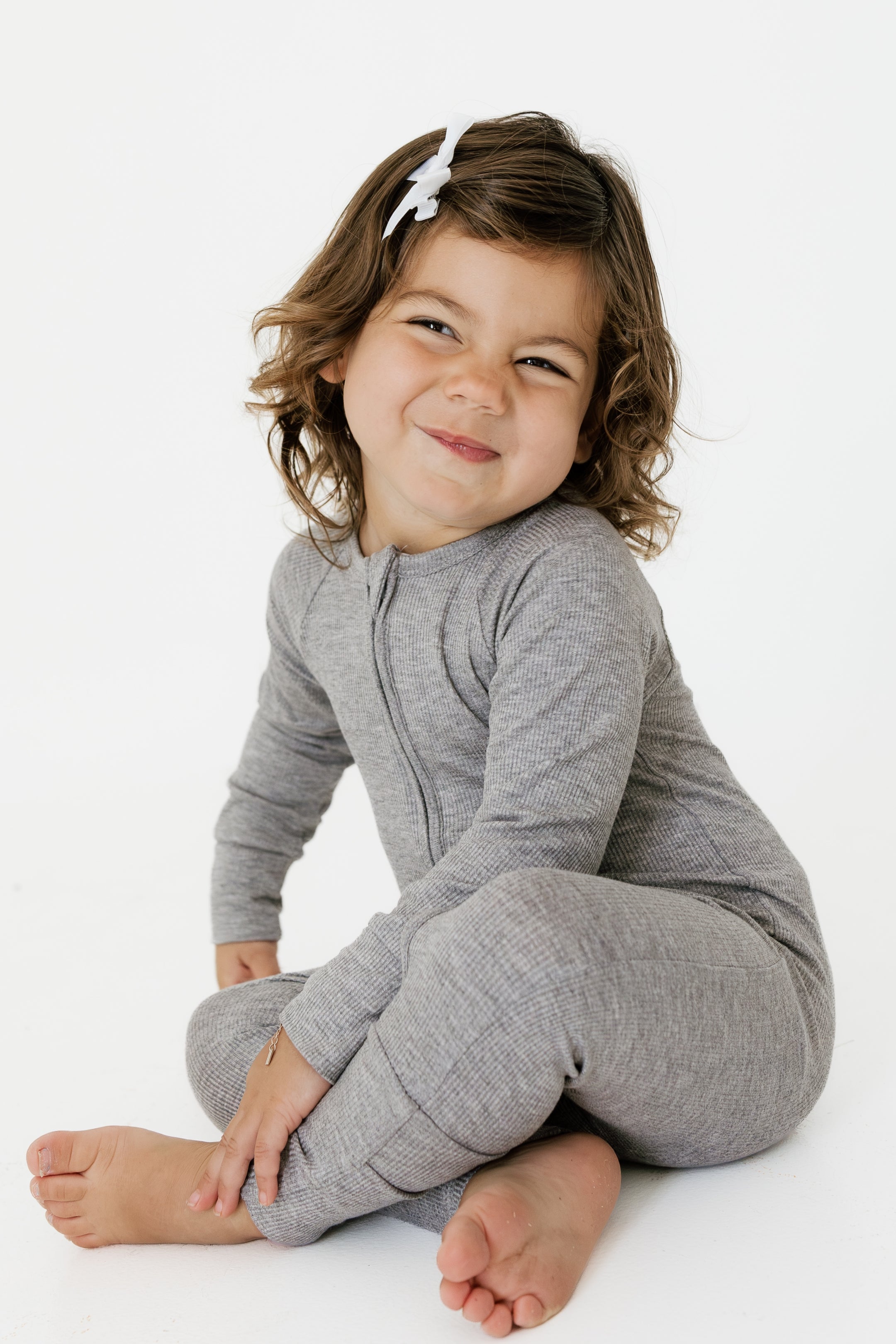 Hudson Gray Ribbed Zipper Romper