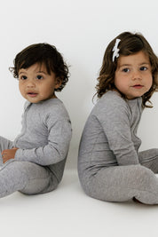 Hudson Gray Ribbed Zipper Romper
