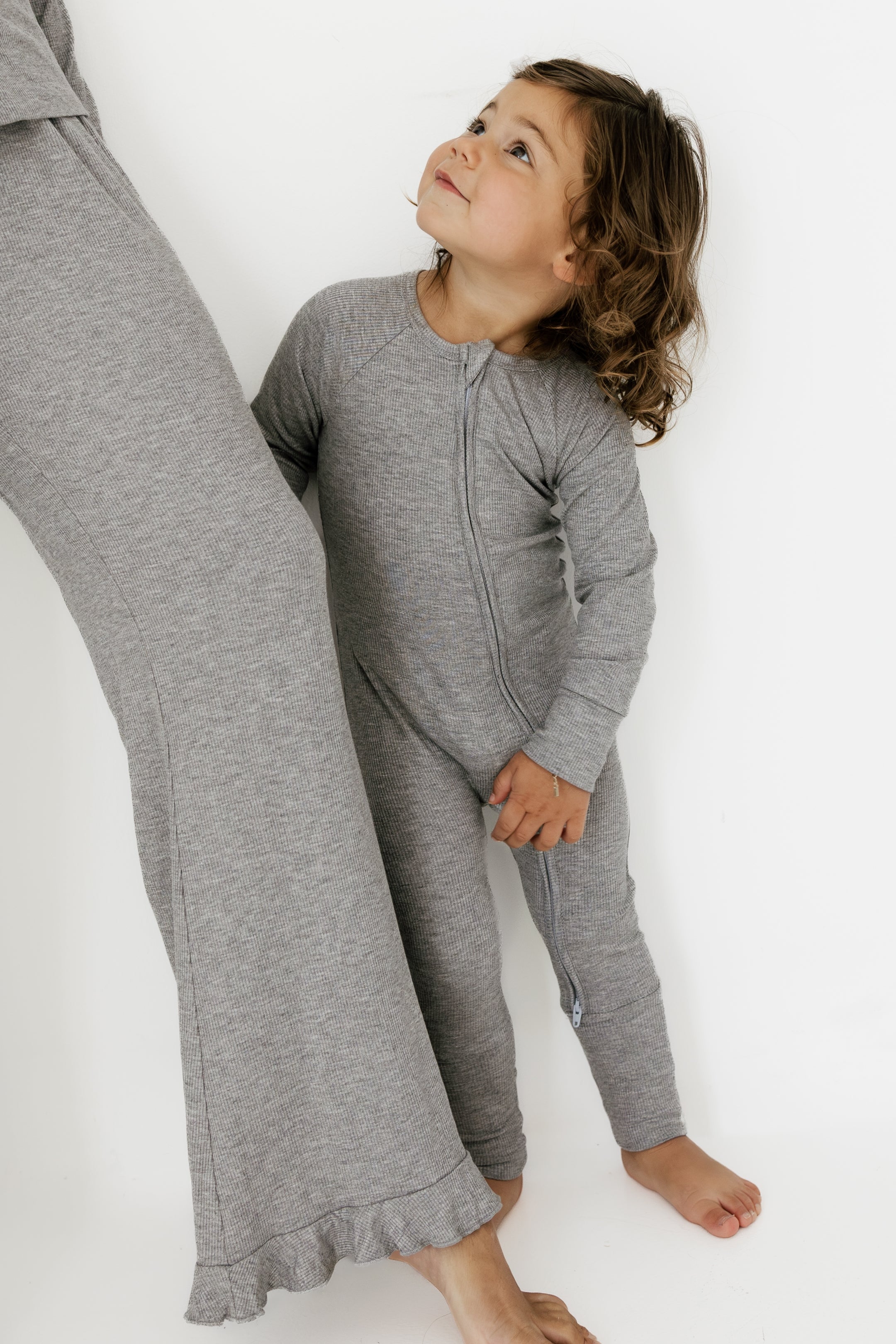 Hudson Gray Ribbed Zipper Romper