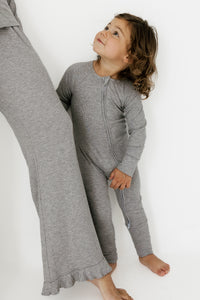 Hudson Gray Ribbed Zipper Romper