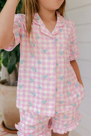 Indie Floral Button Up Short Set