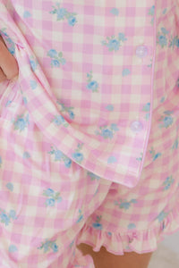 Indie Floral Button Up Short Set