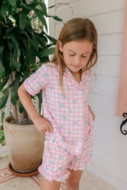 Indie Floral Button Up Short Set