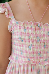 Indie Floral Smocked Twirl Dress