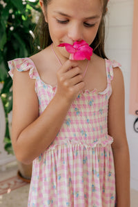 Indie Floral Smocked Twirl Dress