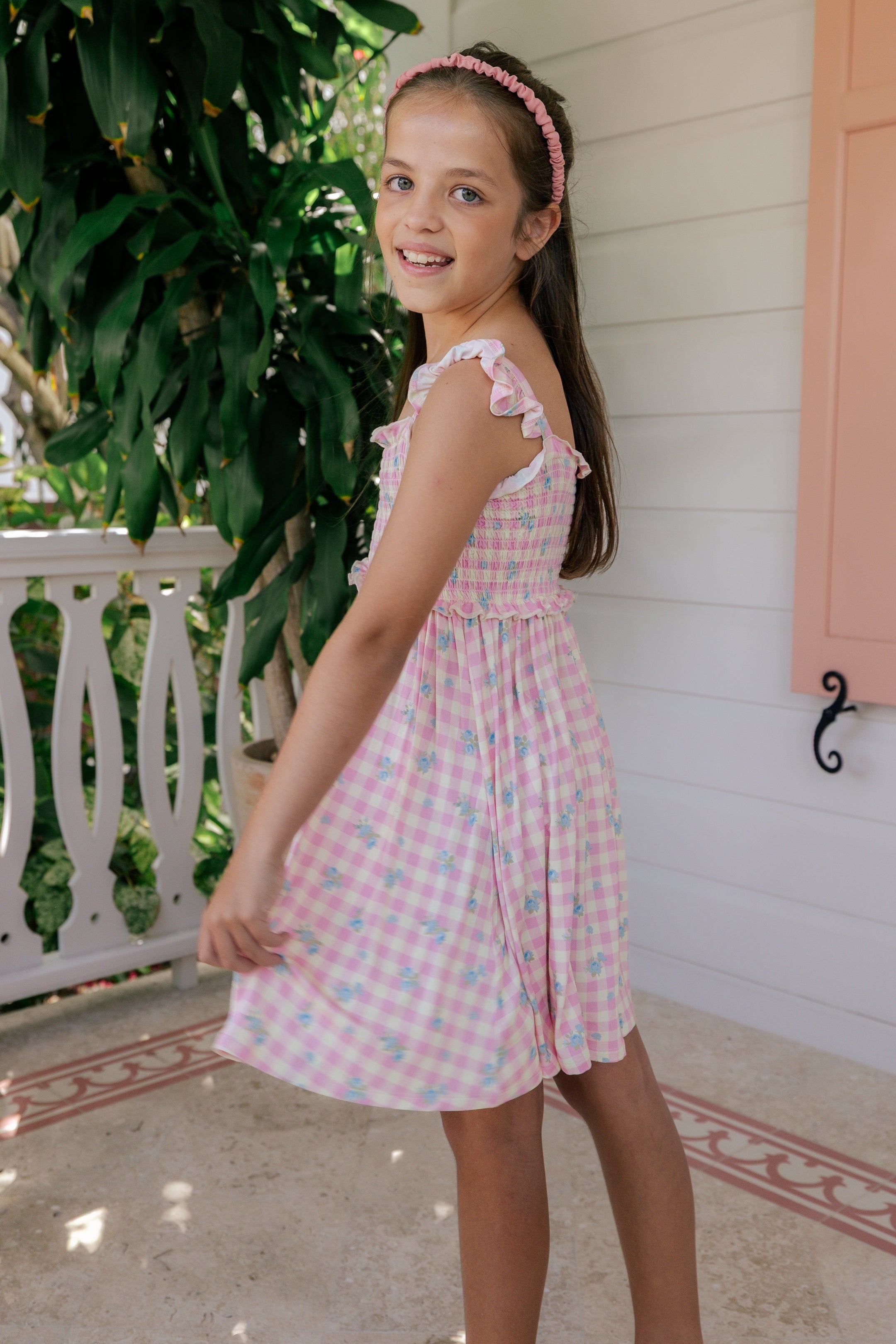Indie Floral Smocked Twirl Dress