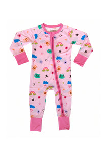 Rainbow Doodle Zipper Romper IMJ x Karrie Locher