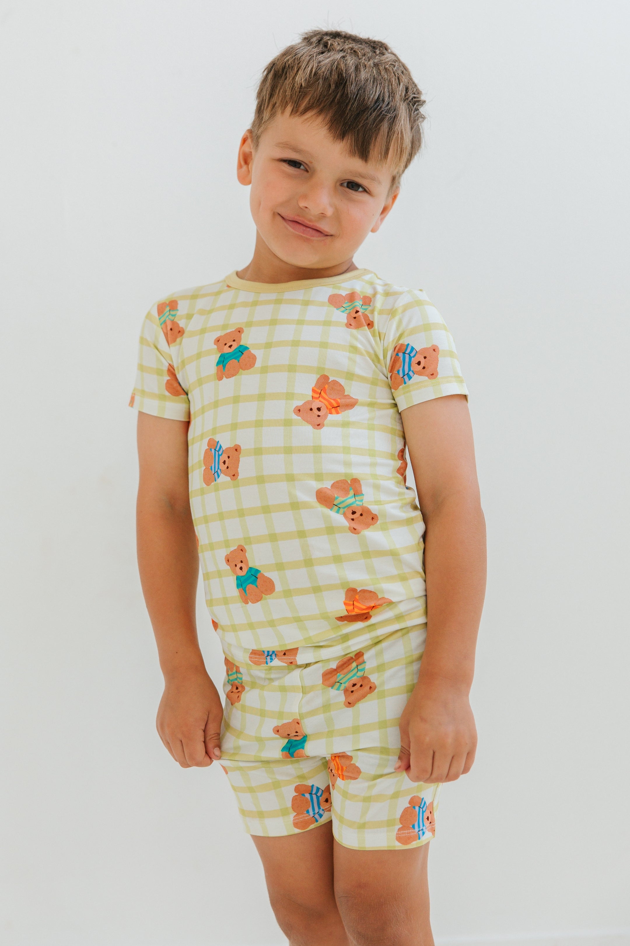 Teddy Grid Two Piece Short Set IMJ x Karrie Locher