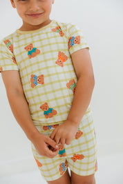 Teddy Grid Two Piece Short Set IMJ x Karrie Locher