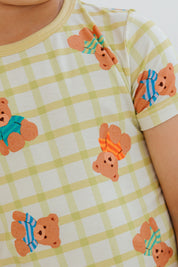 Teddy Grid Two Piece Short Set IMJ x Karrie Locher