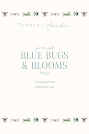 Blue Bugs and Blooms Zipper Romper IMJ x Lauren Lane