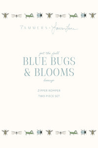 Blue Bugs and Blooms Zipper Romper IMJ x Lauren Lane