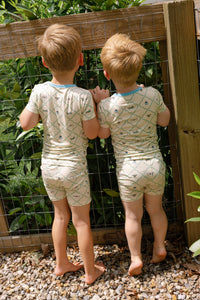 Blue Bugs and Blooms Two Piece Short Set IMJ x Lauren Lane