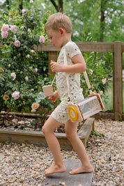 Blue Bugs and Blooms Two Piece Short Set IMJ x Lauren Lane
