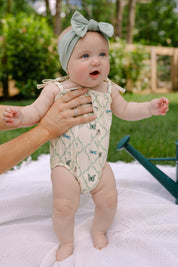 Pink Bugs and Blooms Bubble Romper IMJ x Lauren Lane