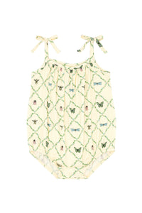 Pink Bugs and Blooms Bubble Romper IMJ x Lauren Lane