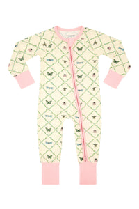Pink Bugs and Blooms Zipper Romper IMJ x Lauren Lane