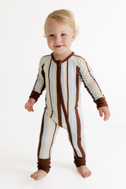 Leo Stripe Zipper Romper
