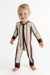Leo Stripe Zipper Romper