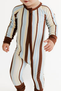 Leo Stripe Zipper Romper