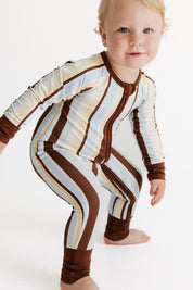Leo Stripe Zipper Romper