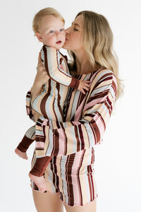 Leo Stripe Zipper Romper