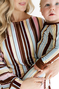 Leo Stripe Zipper Romper