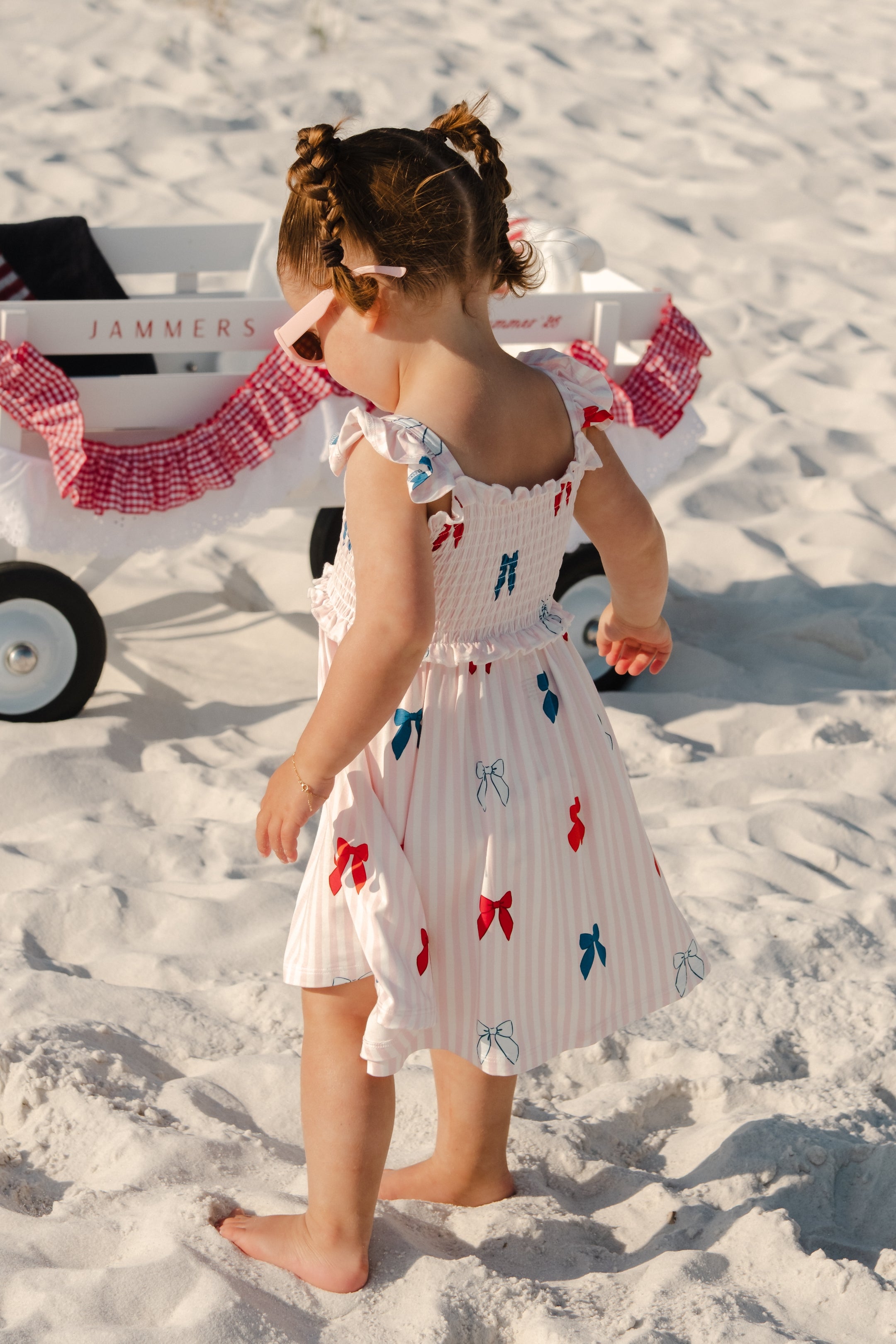 Liberty Bow Bamboo Smocked Twirl Dress | 4th of July Girls Dress Liberty Bow Bamboo Smocked Twirl Dress | 4th of July Girls Dress