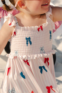 Liberty Bow Smocked Twirl Dress