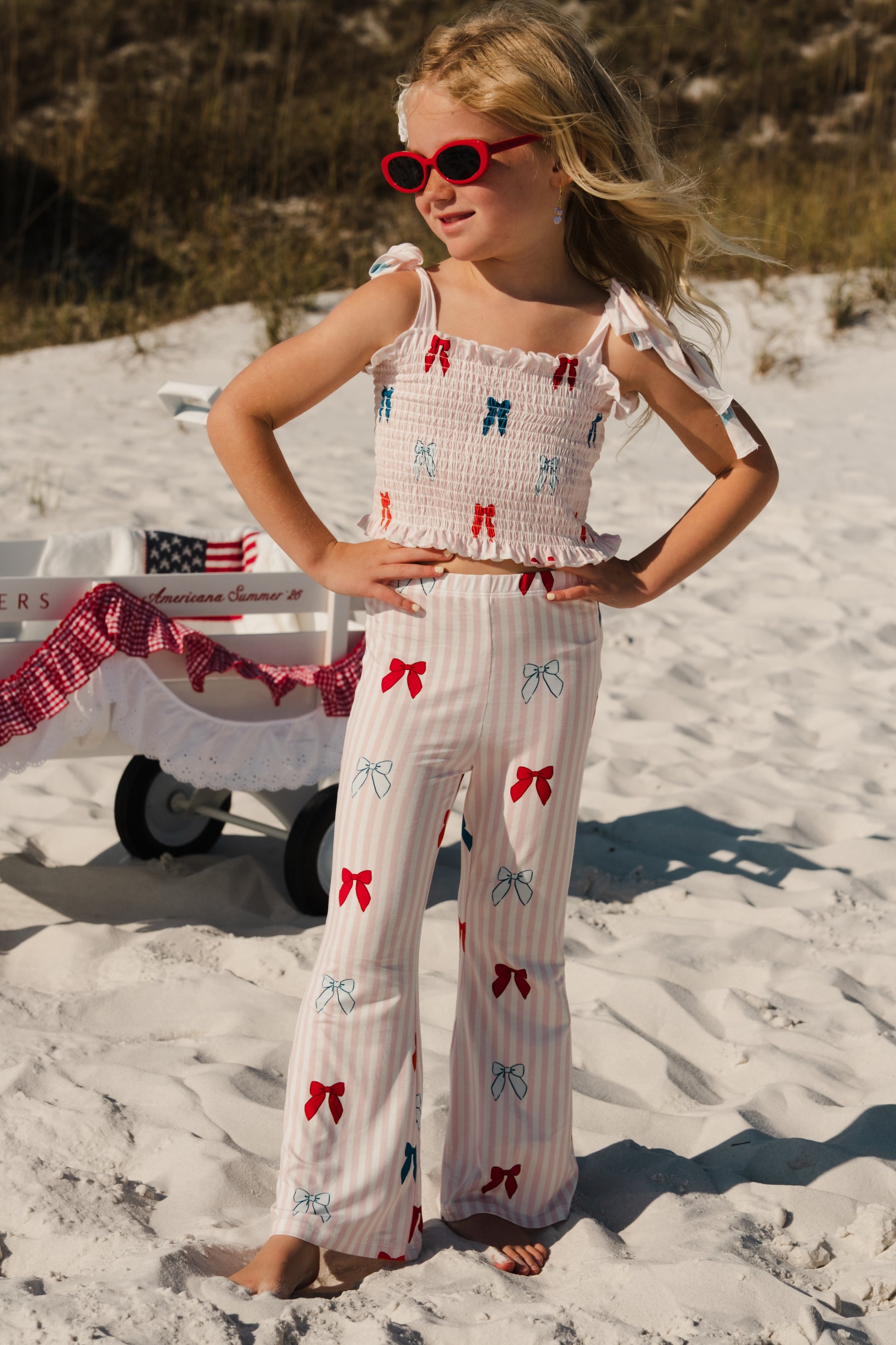 Liberty Bow Smocked Flare Set