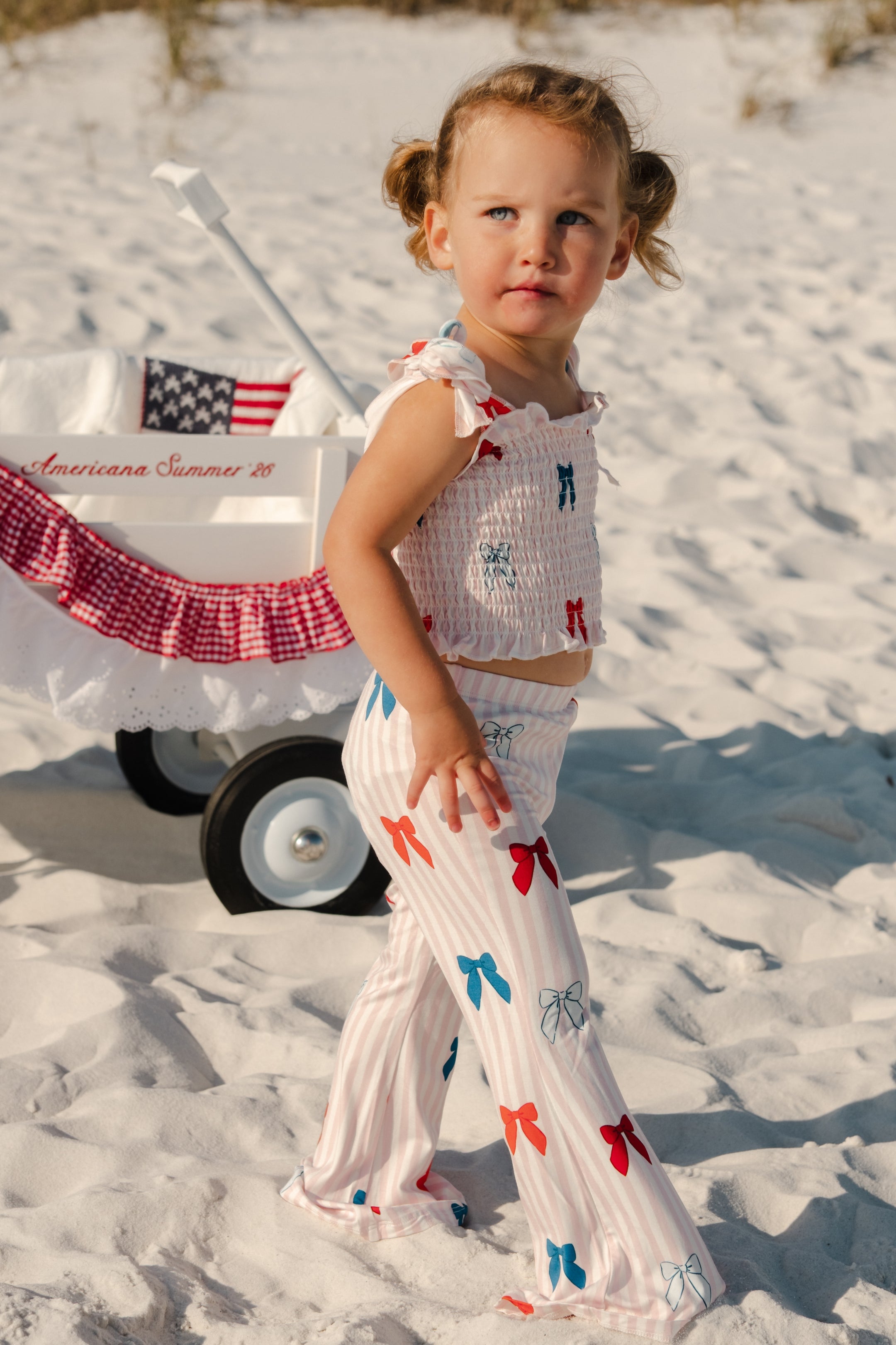 Liberty Bow Smocked Flare Set