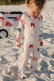Liberty Bow Zipper Romper
