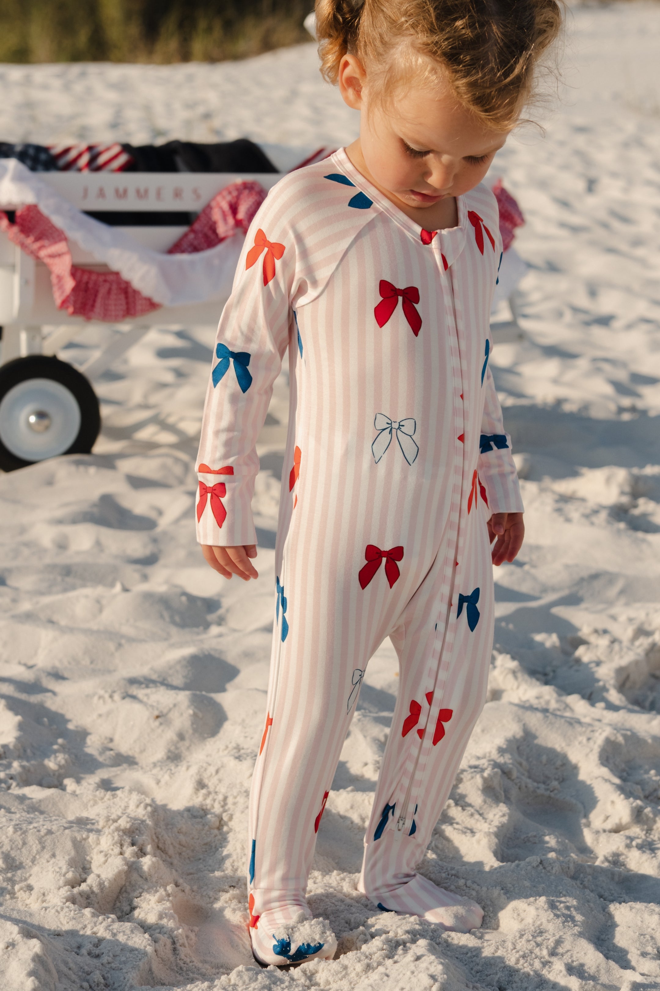 Liberty Bow Zipper Romper