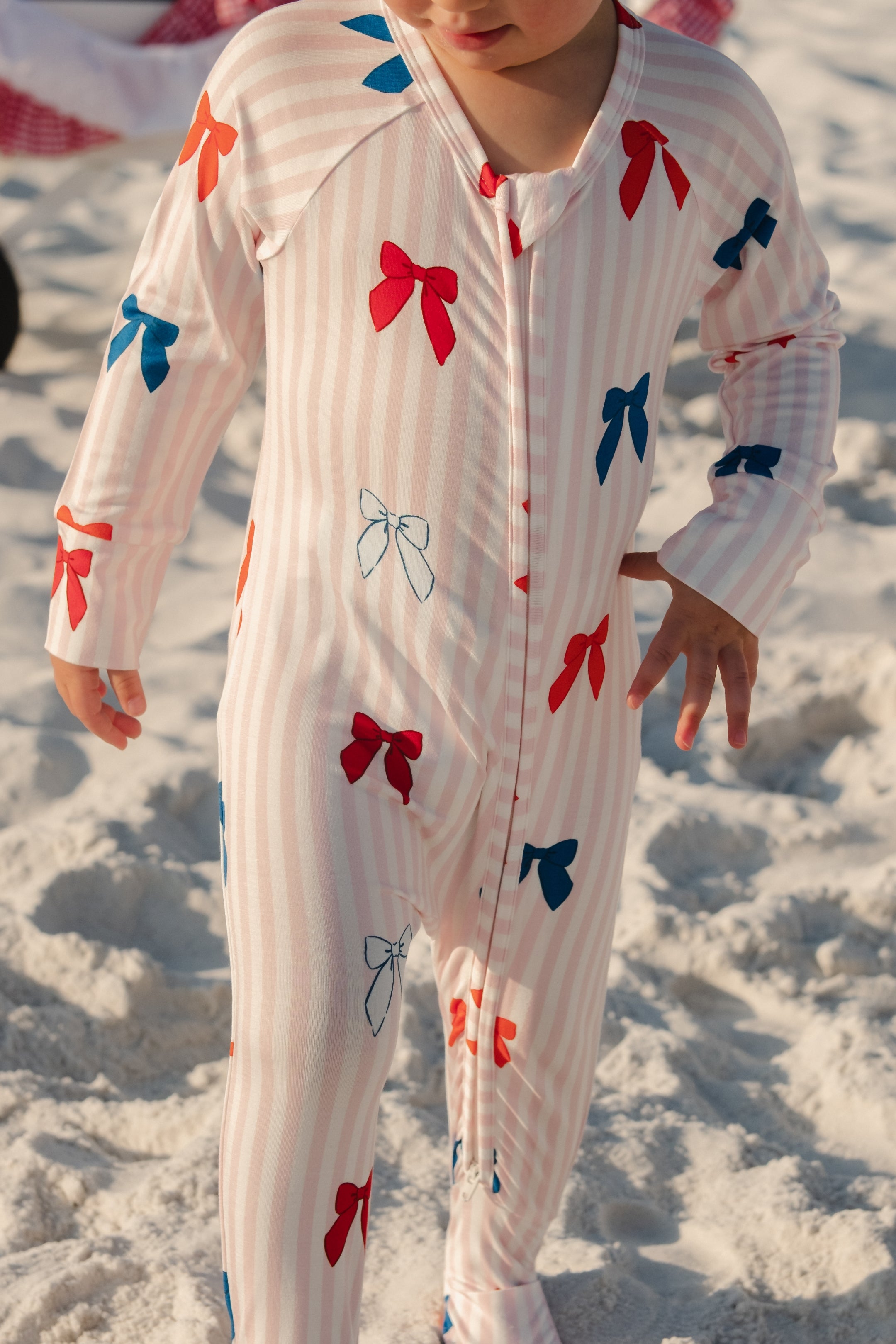 Liberty Bow Zipper Romper