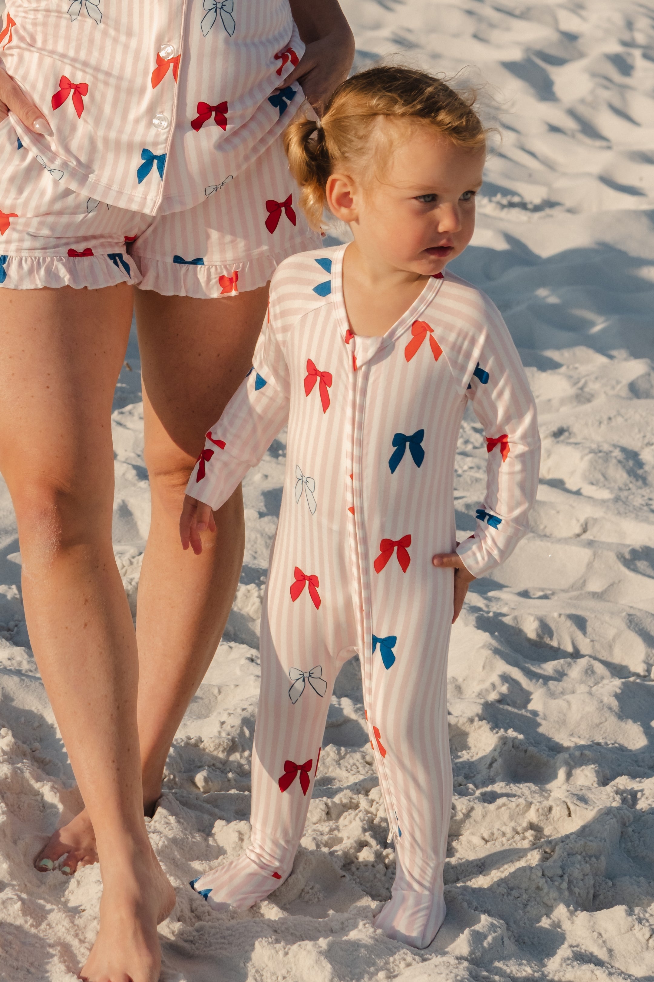 Liberty Bow Zipper Romper