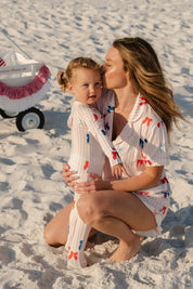 Liberty Bow Zipper Romper