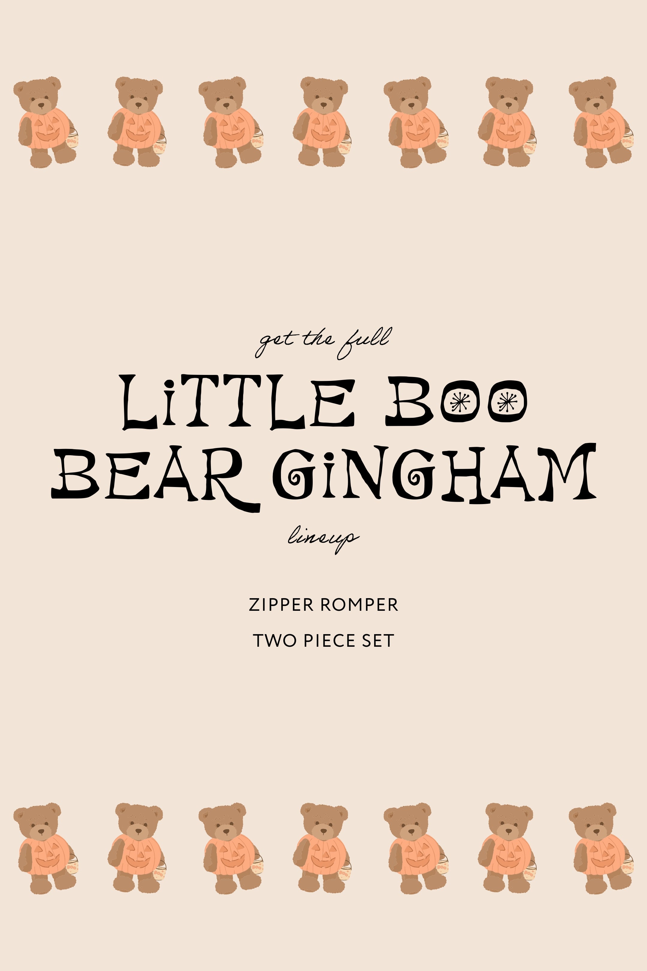 Gingham Little Boo Bear Two Piece Set