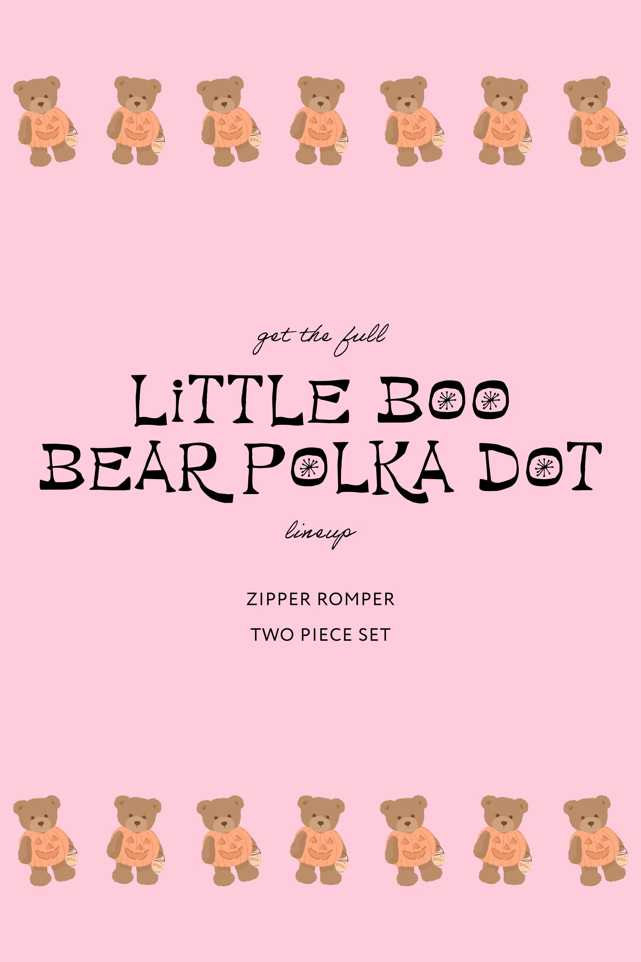 Polka Dot Little Boo Bear Zipper Romper