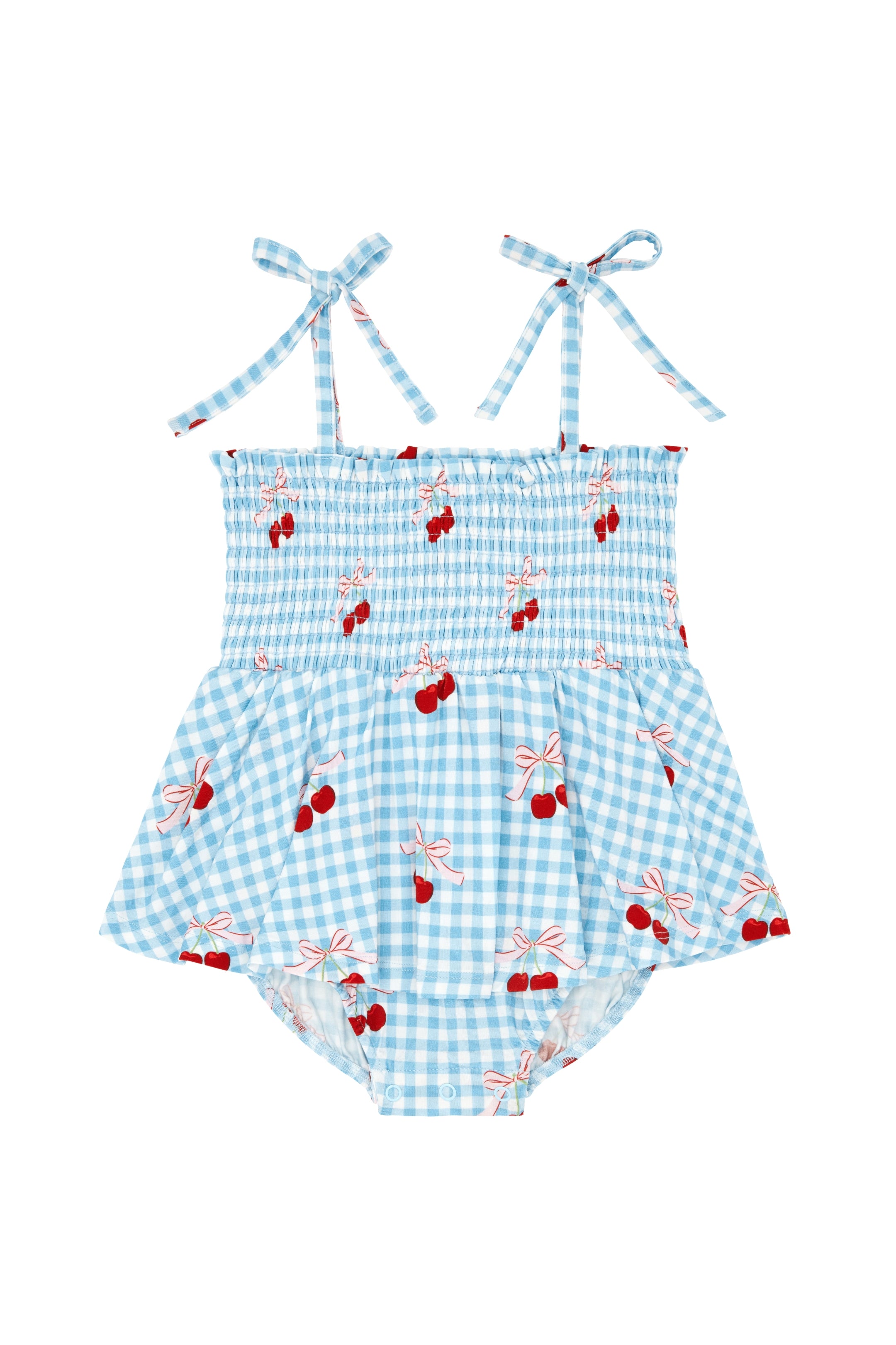Little Cherry Smocked Twirl Romper