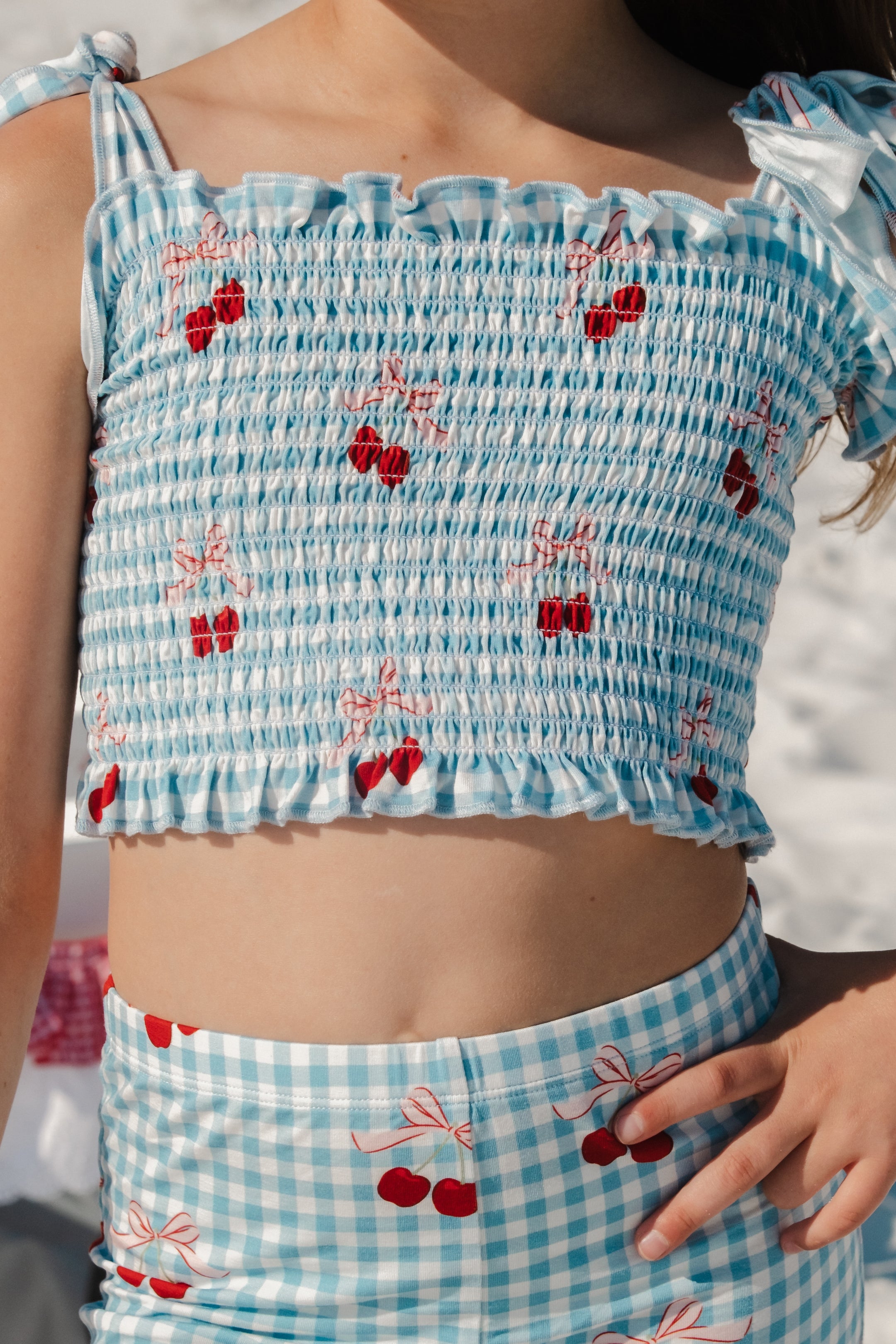 Little Cherry Smocked Flare Set