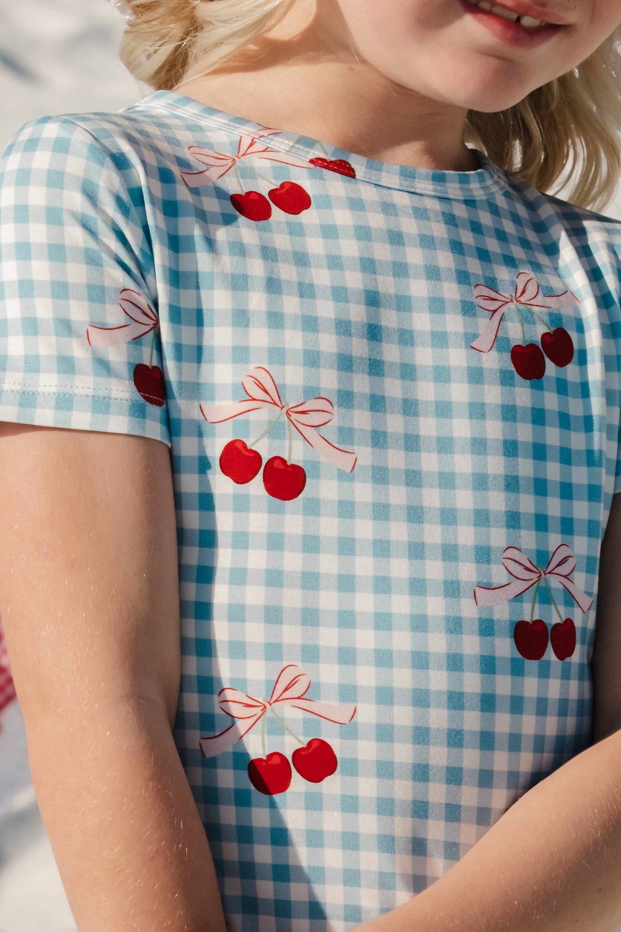 SOOR PLOOM タートル GINGHAM PRINT CHERRY 2y Tillie Pant in Cherry Gingham – Spilled Milk