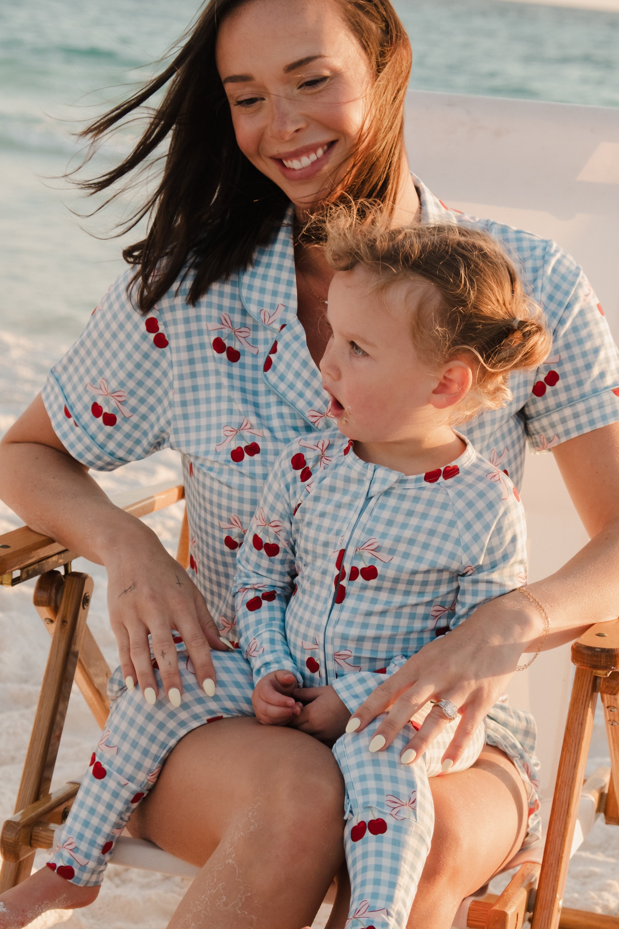 Little Cherry Women's Bamboo Short Set | Matching Family 4th of