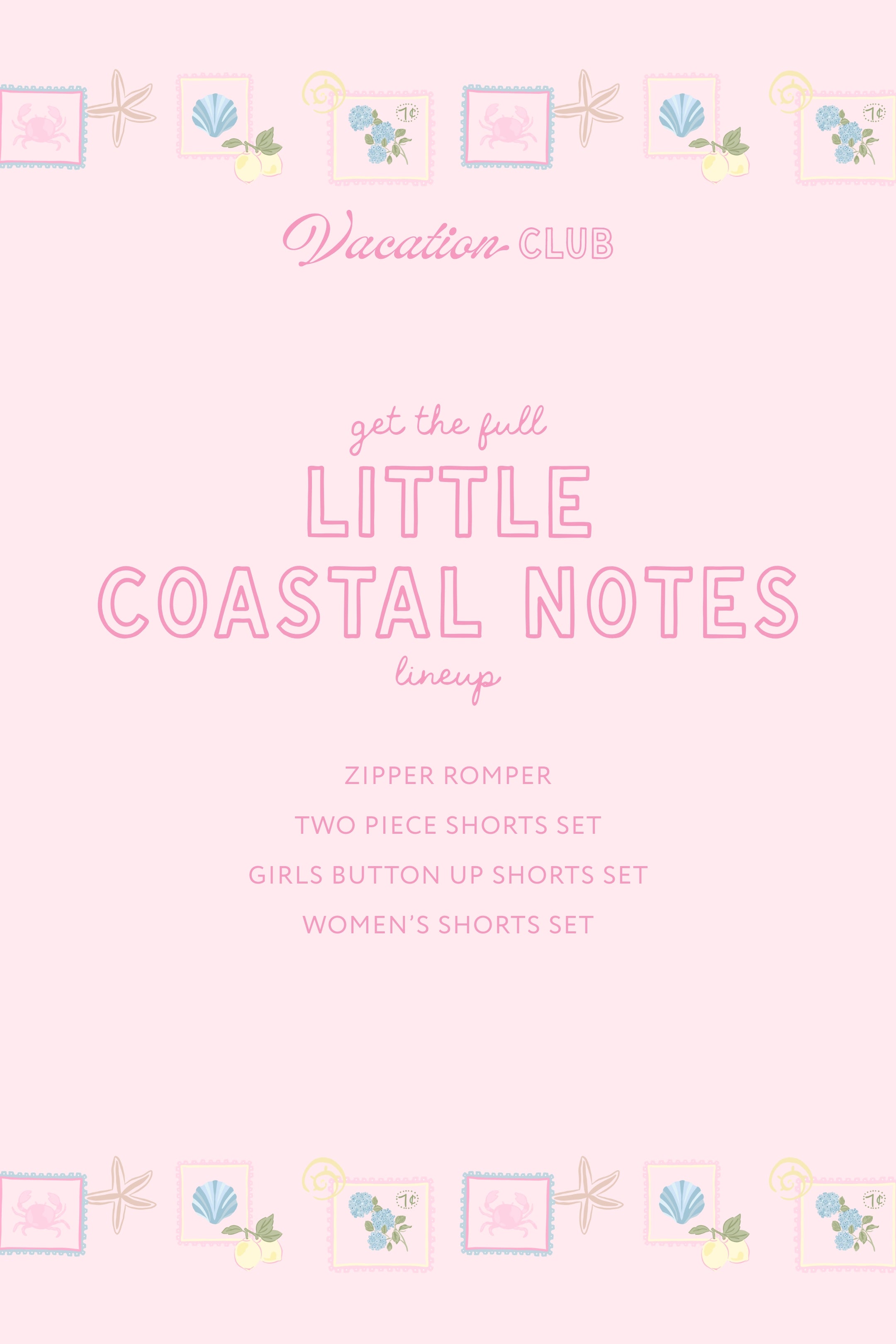Little Coastal Notes Two Piece Short Set