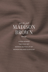 Madison Brown Ribbed Two Piece Set