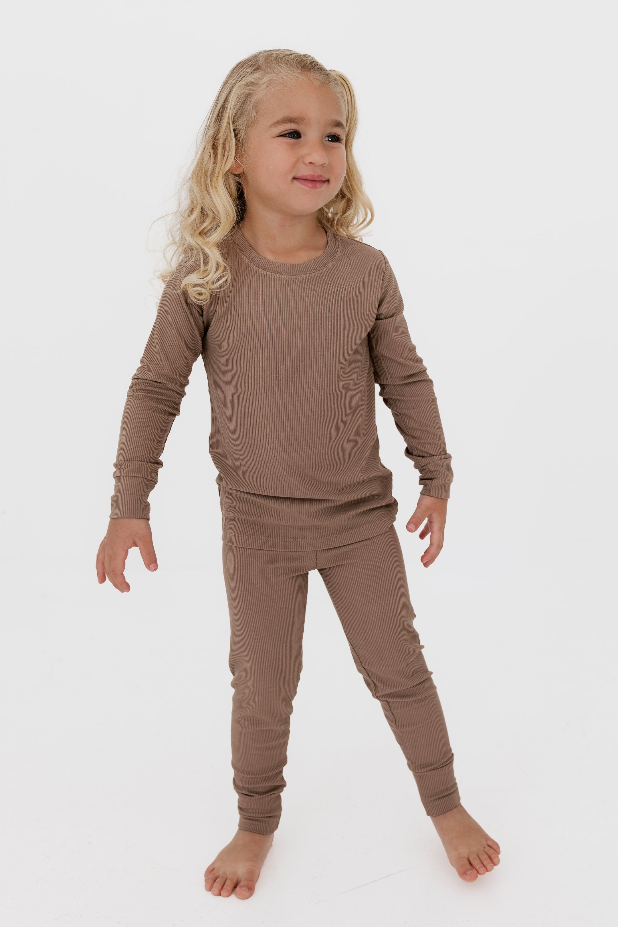 Madison Brown Ribbed Two Piece Set