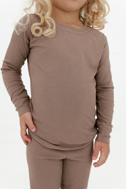 Madison Brown Ribbed Two Piece Set