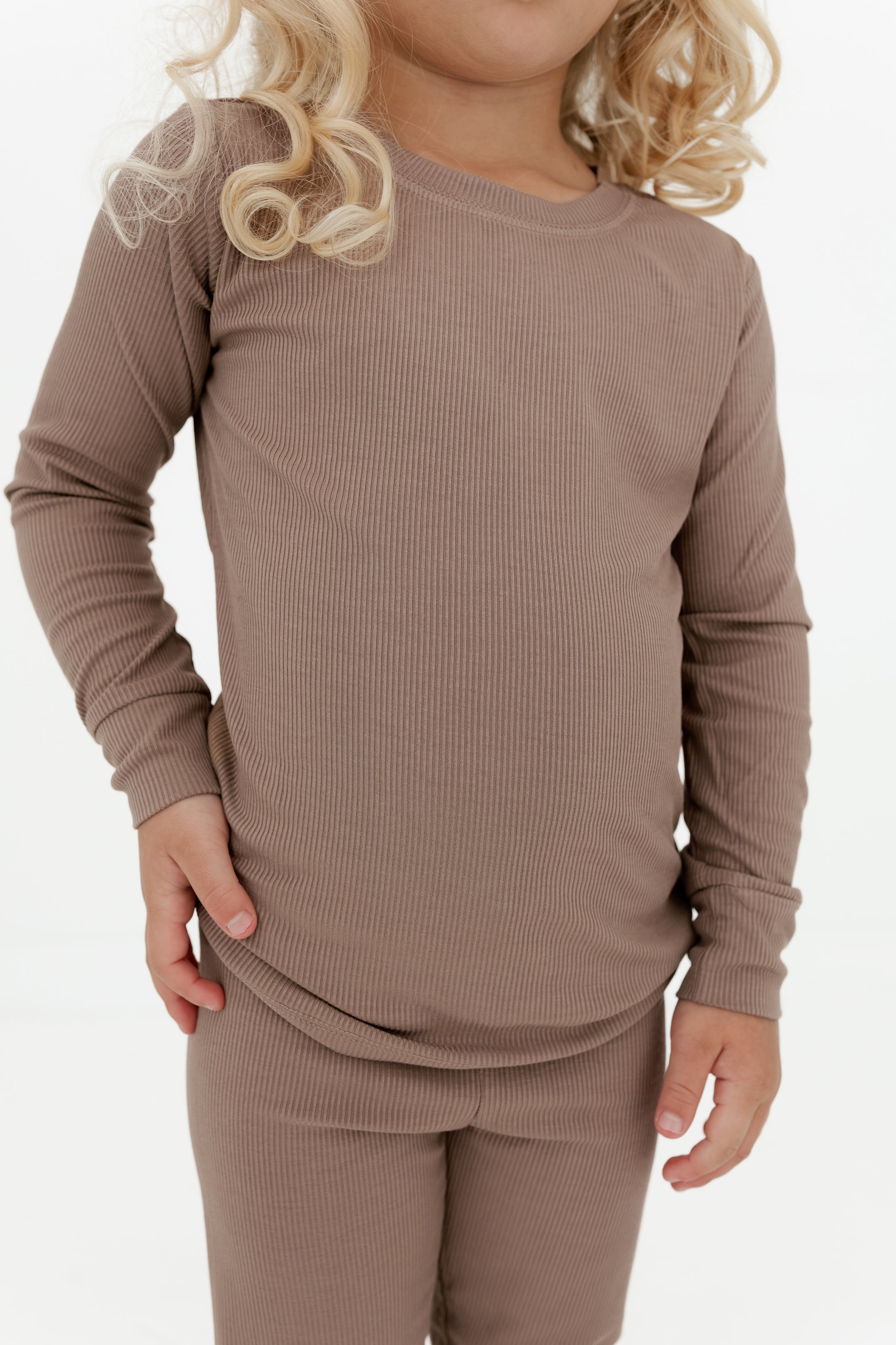 Madison Brown Ribbed Two Piece Set
