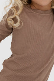 Madison Brown Ribbed Two Piece Set
